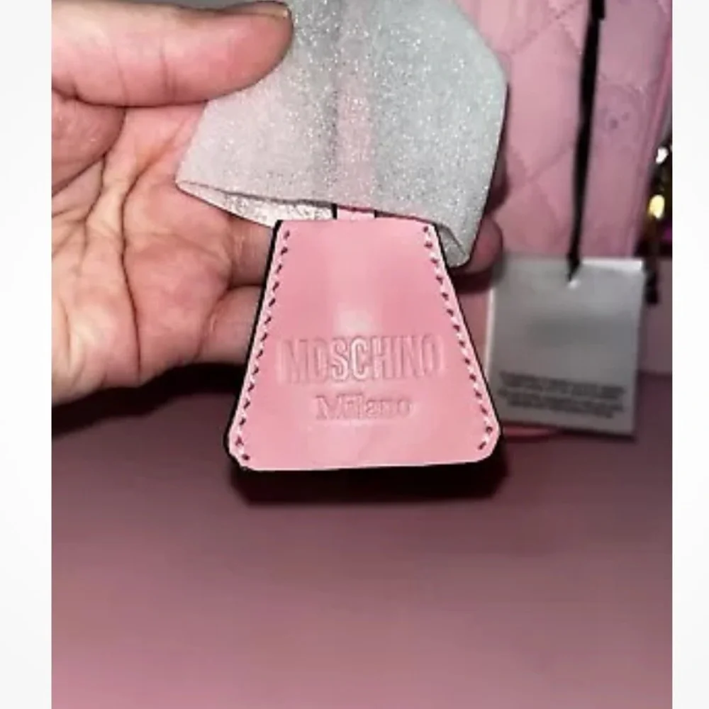 AW19 Moschino Couture J. Scott Pink Quilted Teddy Bear Rectangular Shoulder Bag - Picture 6 of 8